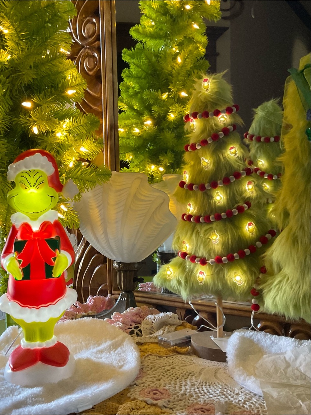 2 Sets! New Grinch Mini LED Lights. Holiday Christmas Festive Party Home Decor.